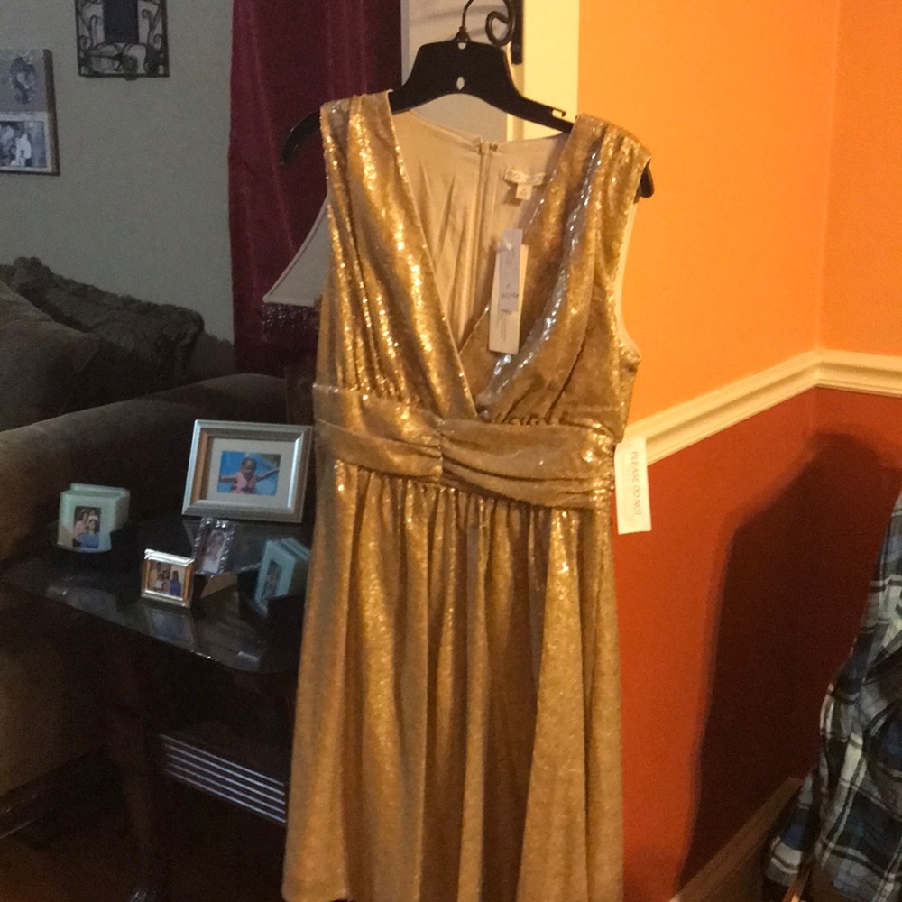Gold sequence dress